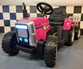 12V Kids Tractor with Trailer – Pink