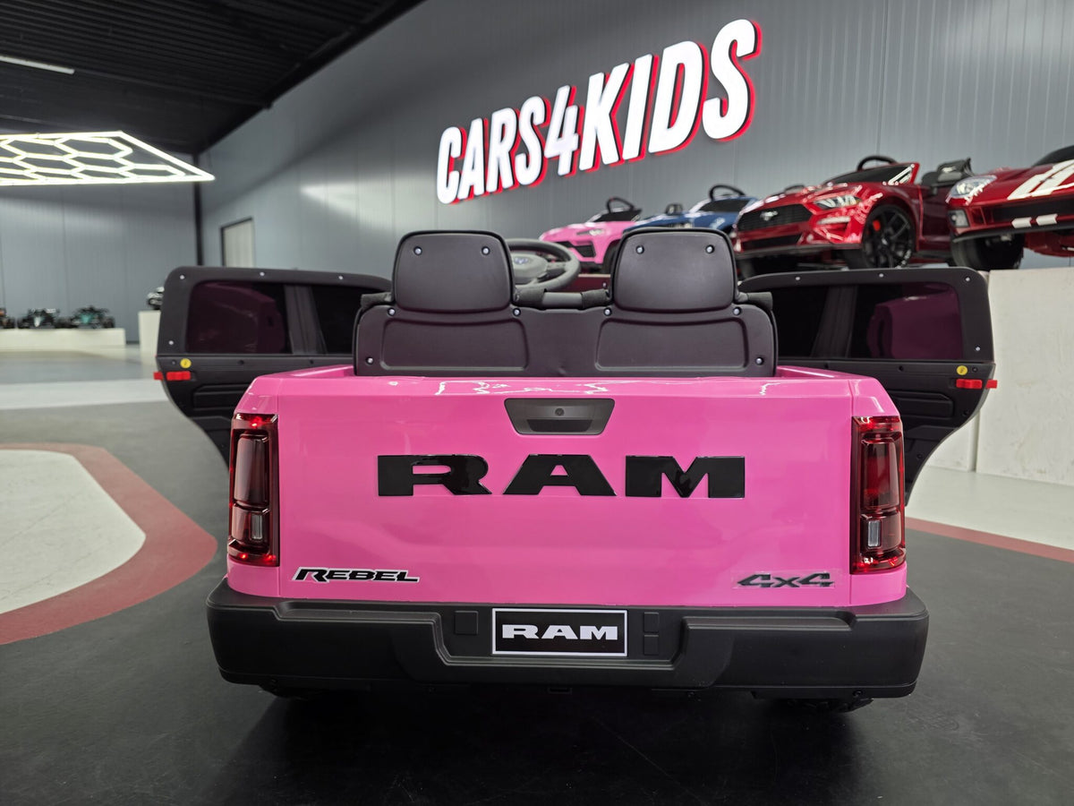 Additional view of the pink 12V Dodge RAM-inspired kids electric ride-on car