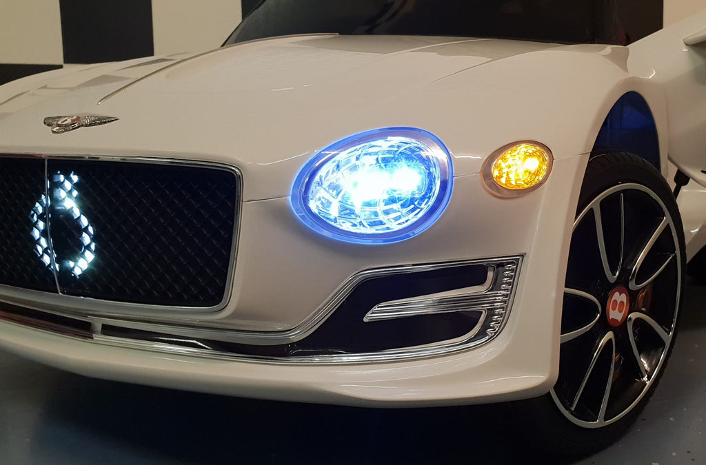 Additional view of the white Bentley EXP-inspired kids ride-on car