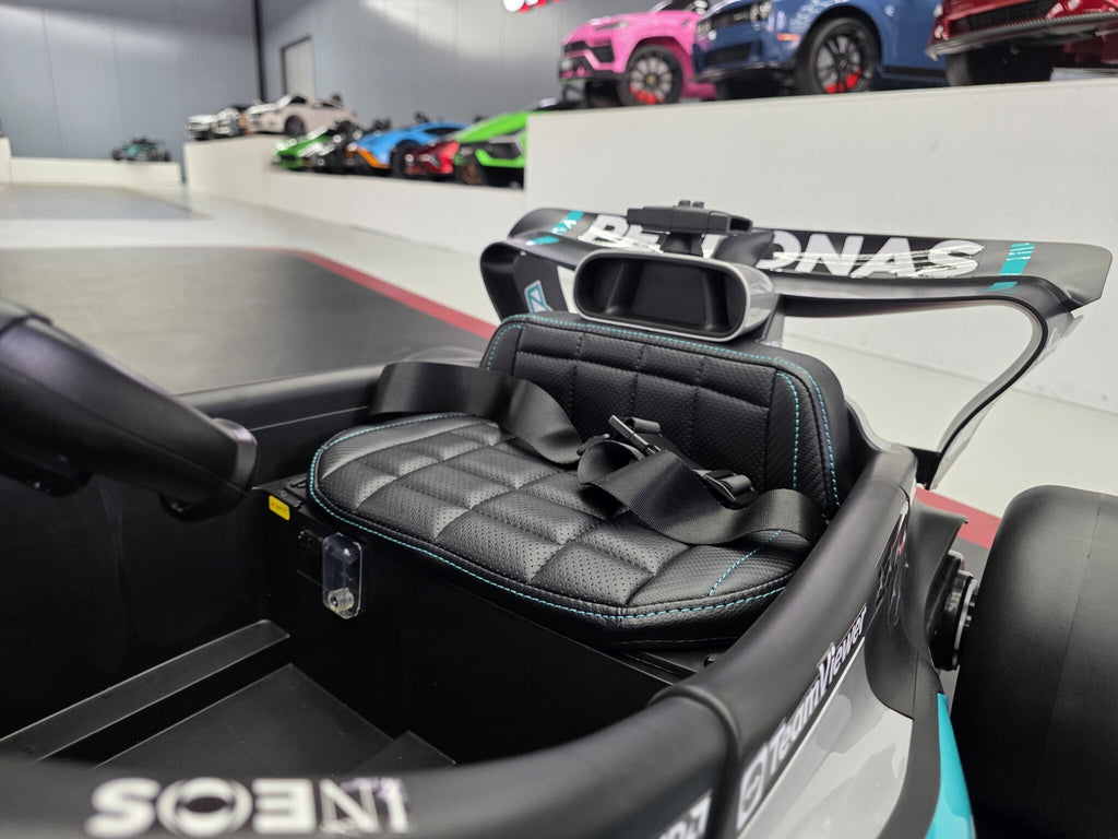 Additional view of the Mercedes Formula 1-inspired kids ride-on car