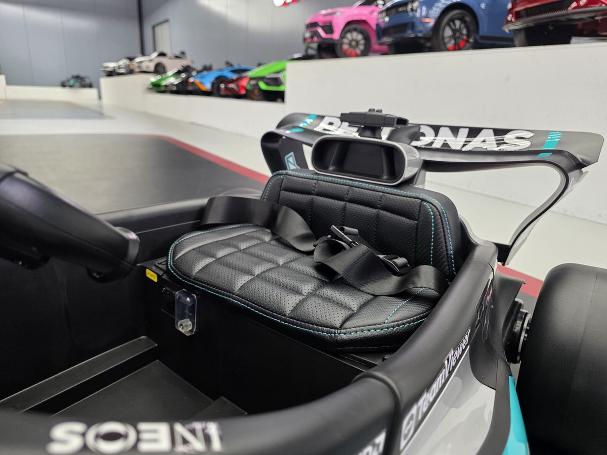 Additional view of the Mercedes Formula 1-inspired kids ride-on car