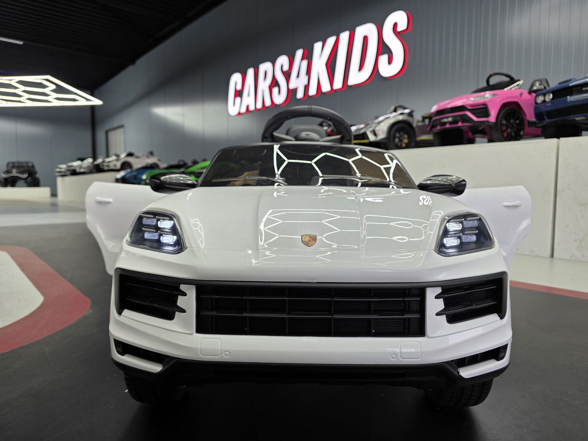 Porsche Cayenne 1-Seater Kids Ride-On – 12V White