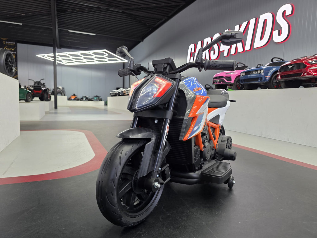 12V KTM 1290 Super Duke-inspired kids electric motorcycle