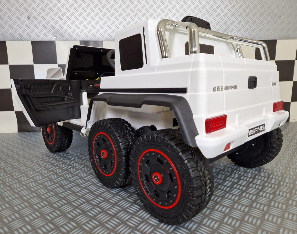 Mercedes G63 6x6 AMG Kids Ride-On – 12V White