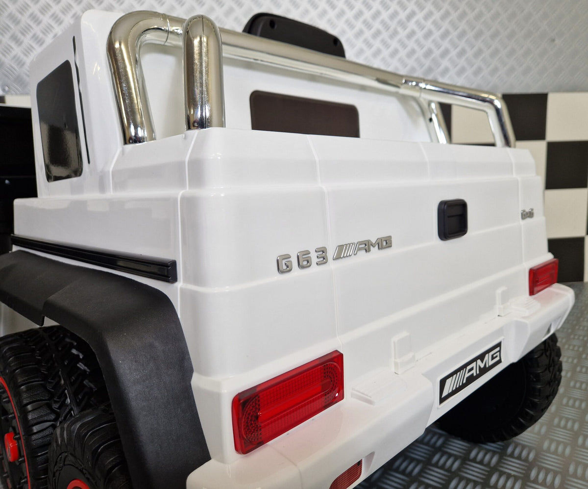 Mercedes G63 6x6 AMG Kids Ride-On – 12V White