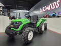 Green 24V kids electric tractor with trailer