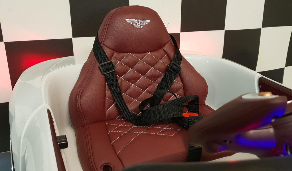 Additional view of the white Bentley EXP-inspired kids ride-on car