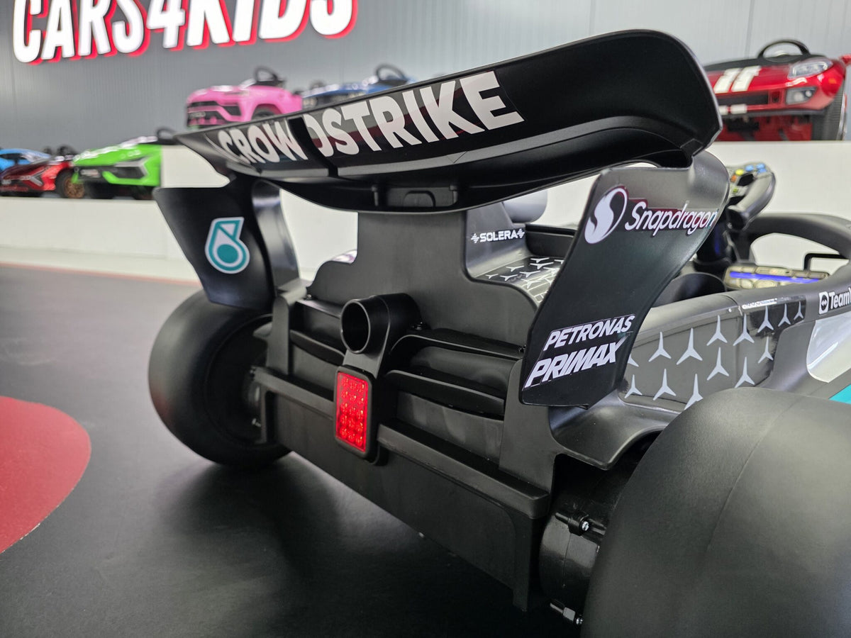 Additional view of the Mercedes Formula 1-inspired kids ride-on car