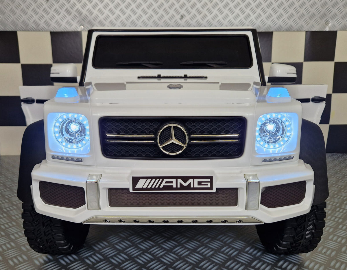 Mercedes G63 6x6 AMG Kids Ride-On – 12V White