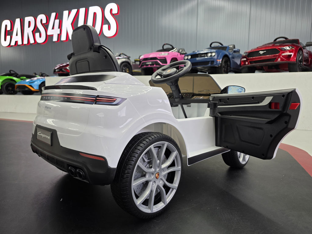 Porsche Cayenne 1-Seater Kids Ride-On – 12V White